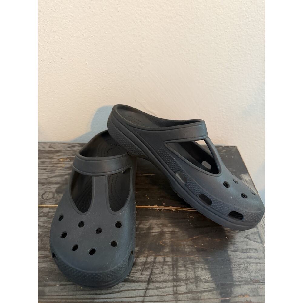 Crocs Mary Jane Flats Women’s Size 9 Black Slip On Comfort Casual Shoes